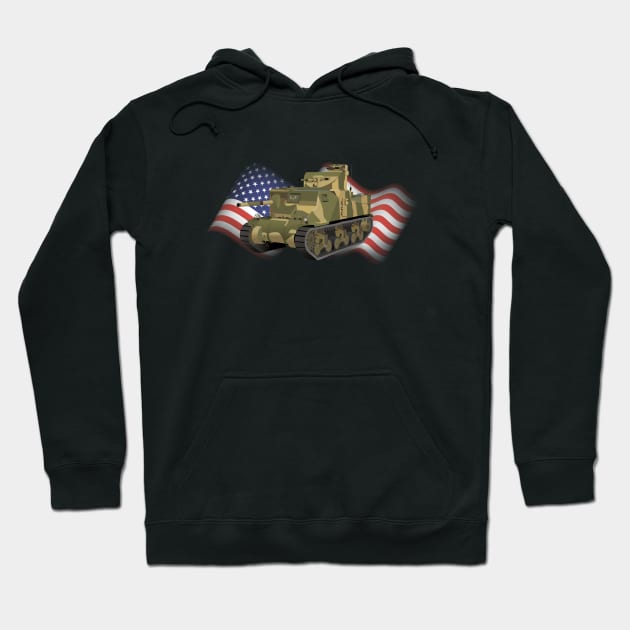 Patriotic M3 Lee / Grant American WW2 Tank Hoodie by NorseTech